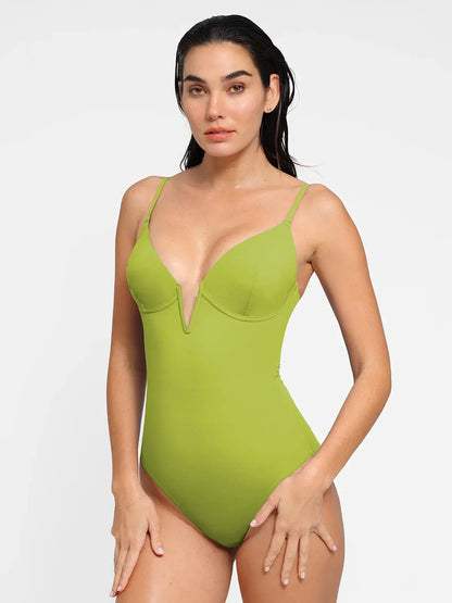 Shapewear Plunging V Slimming One-Piece Swimsuit