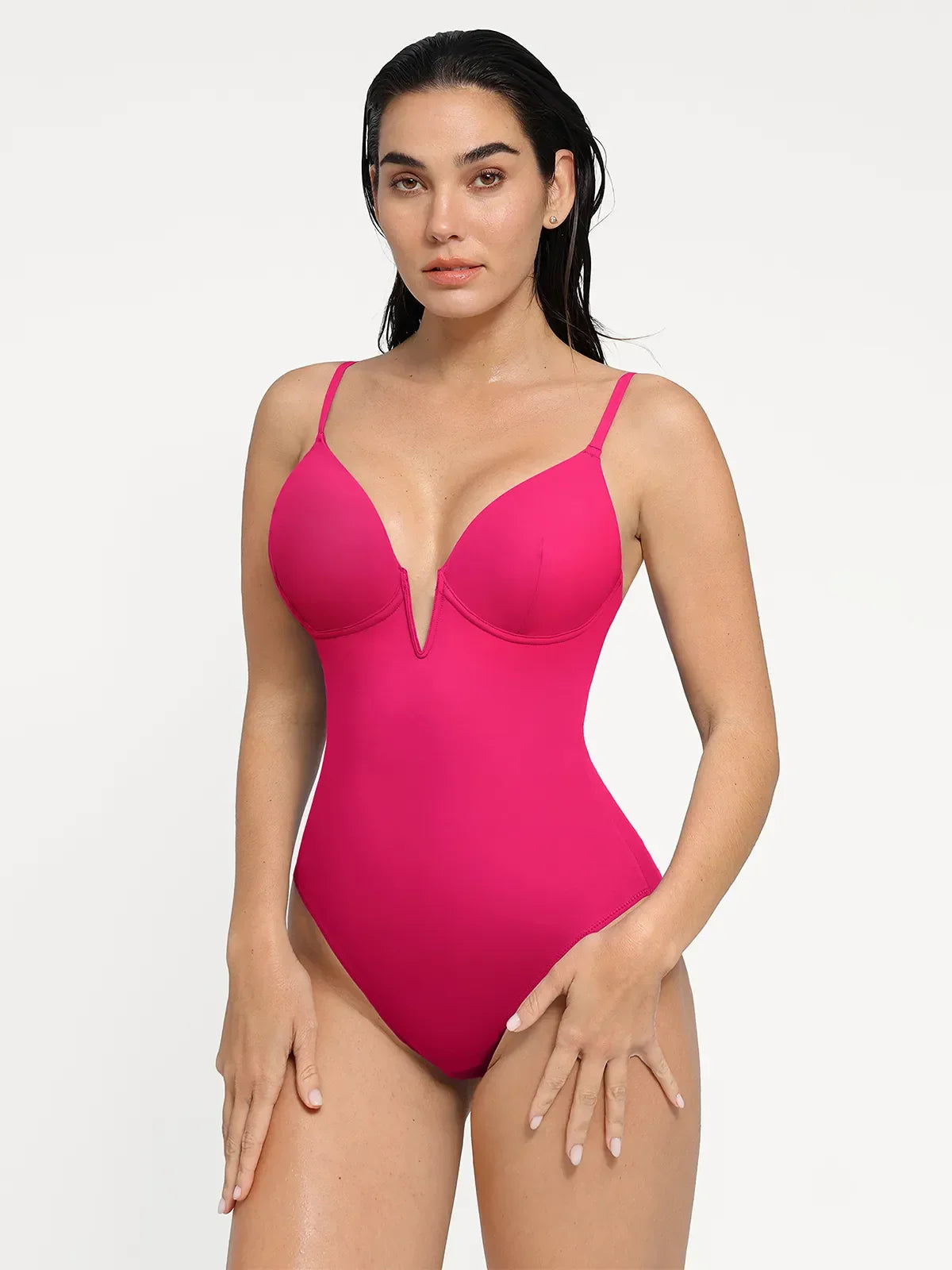 Shapewear Plunging V Slimming One-Piece Swimsuit
