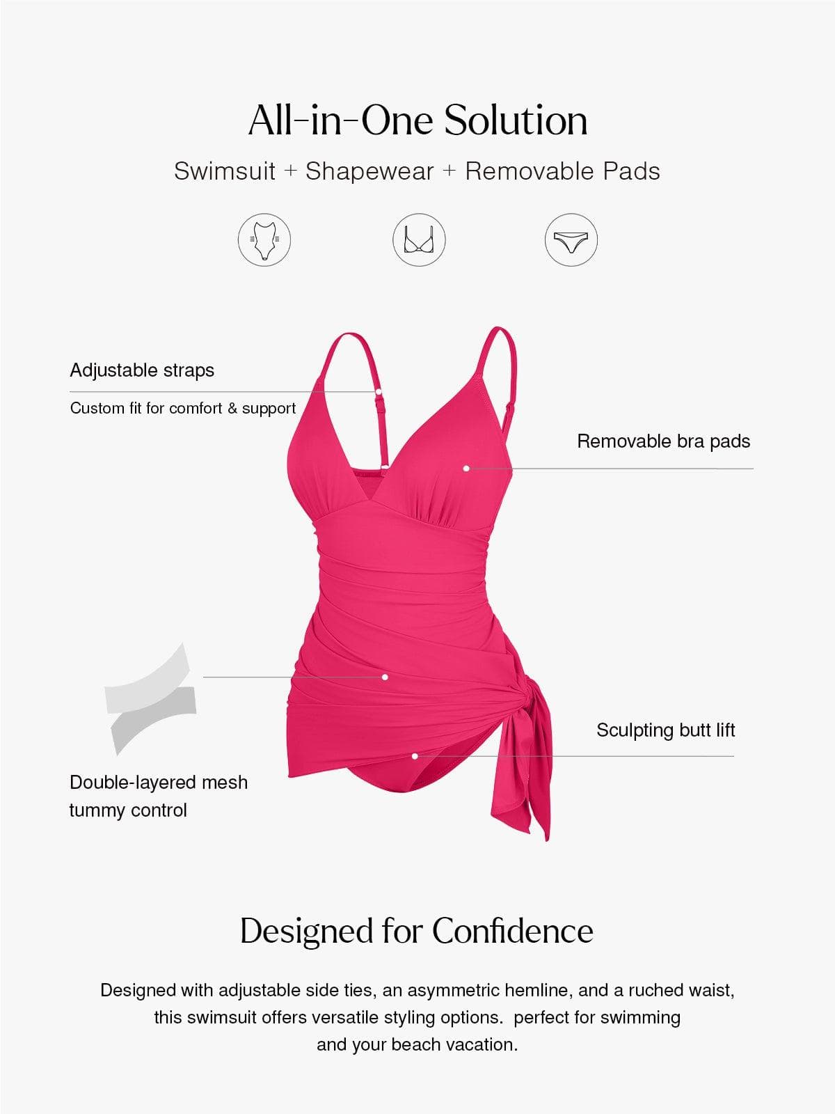 Shapewear Solid Sculpting One-Piece Swimsuit